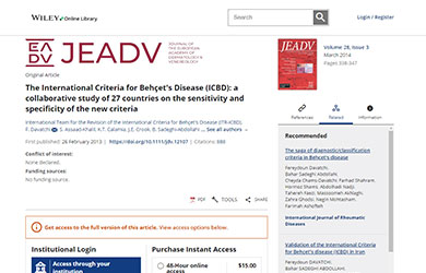 The International Criteria for Behçet's Disease (ICBD)