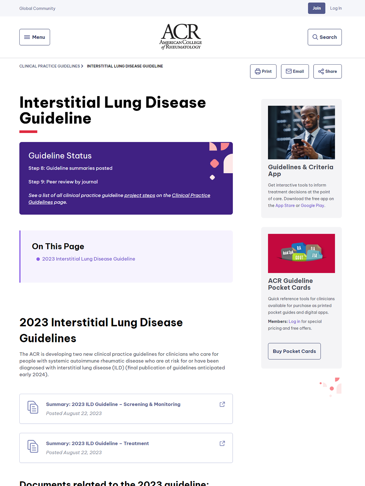 2023 American College of Rheumatology (ACR) Guideline for the Screening and Monitoring of Interstitial Lung Disease in People with Systemic Autoimmune Rheumatic Disease (ACR 2023)