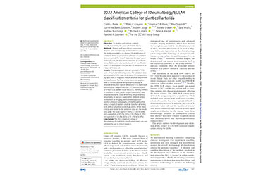 2022 American College of Rheumatology/EULAR classification criteria for giant cell arteritis