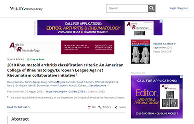 Critères diagnostiques ACR/EULAR 2010