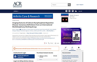 2022 ACR/EULAR CPPD classification criteria Imaging Advisory Group (IAG)