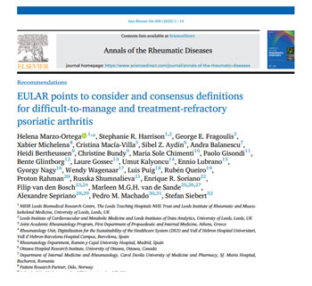 EULAR points to consider and consensus definitions for difficult-to-manage and treatment-refractory psoriatic arthritis